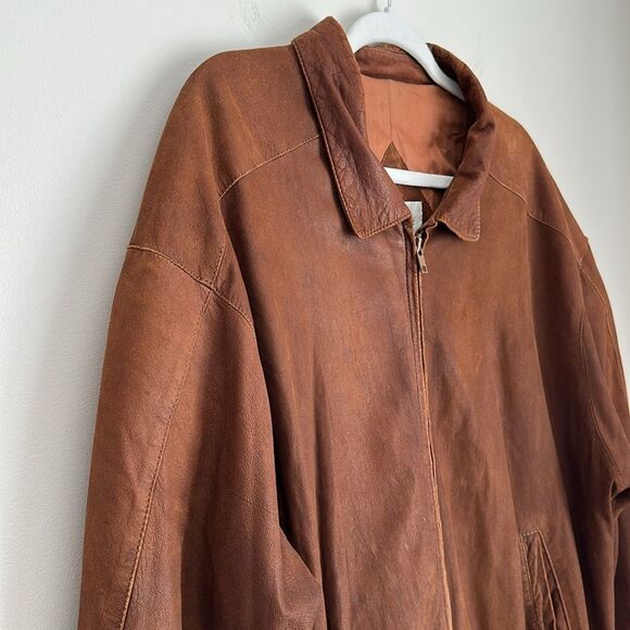 Vintage 80's Remy Men’s Buttery Soft Leather Bomber Jacket Brown Size 42 - Picture 3 of 16